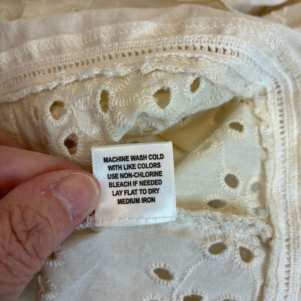 White Eyelet Lace Blouse - Women Tops - Picture 10 of 11